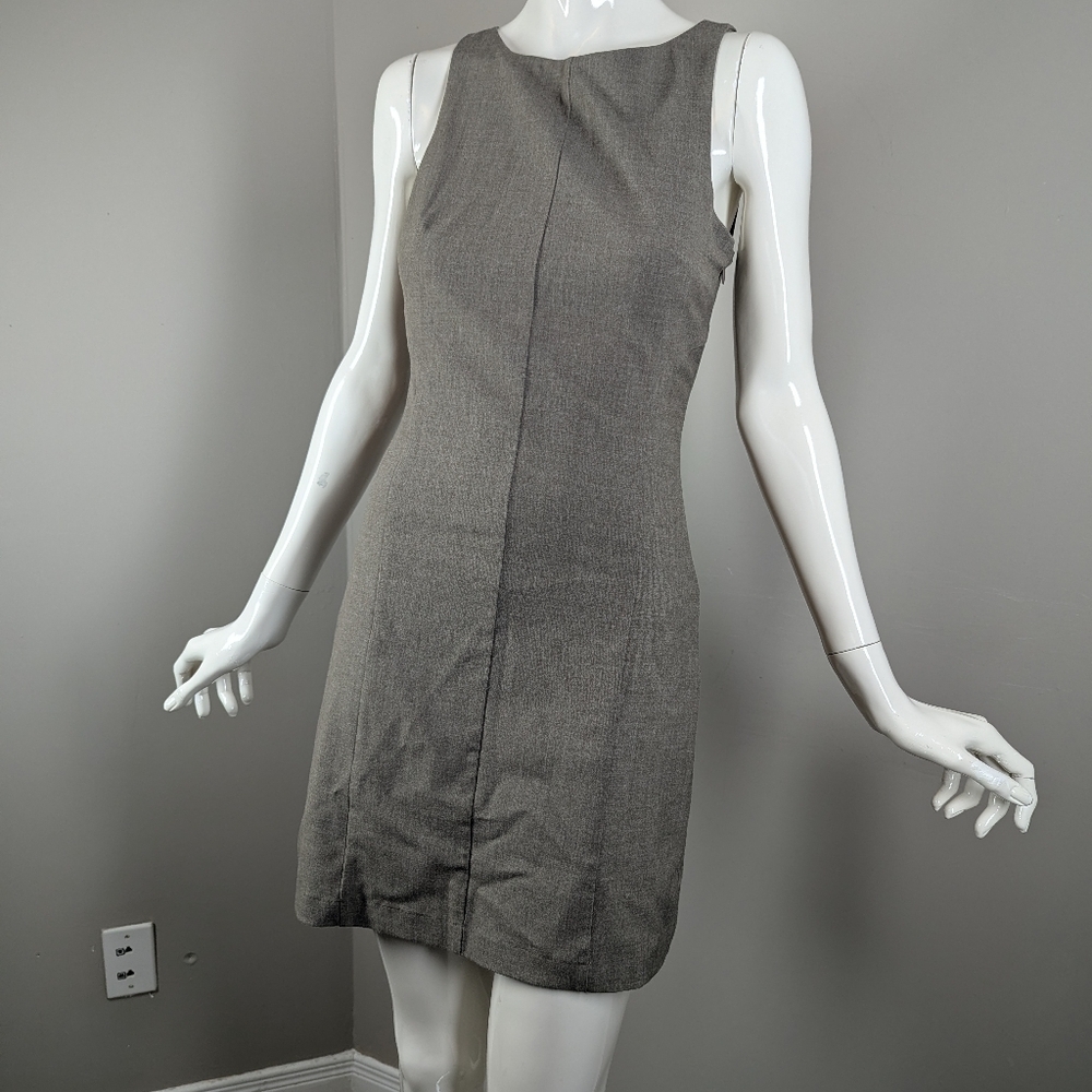 Dynamite Open Back Mini Dress Taupe Minimal Backless Slip Dress XXS
